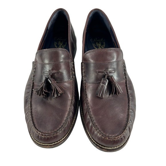 Genuine men Cole Haan pecan brown tassel leather loafers shoes 11 M main image 5